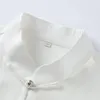 Męskie koszule Lanjiao High-end chińska chińska koszulka wiosna i jesienne węzeł z długimi rękawem top retro ubrania