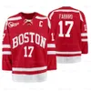 Boston Üniversitesi Dondurulmuş Dört Forma Bu Hokey Jersey 37 Mat Brown 18 Jay O'Brien 23 Domenick Fensore 32 Wilmer Skoog 13 Trevor Zegras 3 Tristan Amonte Krrys Fabbro