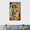 Modern Impression Canvas Art Clown Contemporary Oil Painting Street Handmade Restaurant Decor