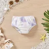 Clothing Sets Toddler Baby Girls Swimwear Kids Summer Strap Tie-Dye Print Split Swimsuit Bikini Beach Wear Cute Children Clothes 2-4Y