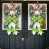 Fleurs décoratives couronne de porte d'entrée de Pâques fleur de printemps pour la décoration murale de la maison de la fenêtre