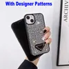 Luksusowy projektant Diamond Glitter Połączenia telefoniczne na iPhone 15 Pro Max 14Plus 13 Promaks 12 11 XR Fashion P Designers Rhinestone klejnot Bling Sparling Telefon Cover