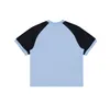 Kvinnor T-shirt Kort ärmkontrast Stripe Sports Vintage T Shirt Kvinnliga Casual Tees Tops