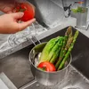 Bathroom Shelves Kitchen Sink Strainer Stainless Steel Draining Baskets With Handle Food Waste Leftovers Catcher Garbage Filter 230613