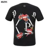 Phillip Plain Summer Męska Czaszka Rhinestone T-shirt Koraliki mody Projektant męskiej T-shirt TOP QP LITT LITH HEFOIDERY MĘKOWA MĘCA Kobiety Krótkie T-shirt 88295