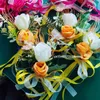 Other Event Party Supplies 4PCS Artificial Flower Car Door Chair Back Decoration Wedding Decor Party Supplies Romantic Ribbon Floral Outdoor Decoration 230613