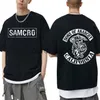 Мужские футболки сыновья Анархии Самкро Двусторонний печати футболка мужчина Womnen Fashion Hip Hop Rock Tees