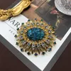 Necklace Earrings Set Medieval Vin 'tage Blue Float Resin Light Coloured Glaze Elegant Brooch Auger Sunflower Luxury French Pins