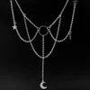 Gothic Mode Sierlijke Ketting Crescent Moon en Sterren Choker Heks Ketting Zilver Kleur Hanger Punk Sieraden Vrouwen Gift