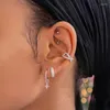 Backs Orecchini Moda Acciaio inossidabile Clip a forma di X Donna Creativo Cubic Zirconia Ear Cuff Non-Piercing Wedding Trend Jewelry