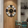 Orologi da parete Orologio romano retrò Metallo Rotondo Silenzioso Minimalismo Ferro Casa Soggiorno Ingresso Cucina Decor Orologio da appendere