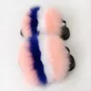 Slipper Summer Children's Colorful Fur Slippers Girl Fluffy Sandals Baby High Quality Furry Slides Kids Cute Plush Shoes Heel Strap 230613
