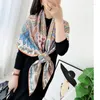 Scarves Double-Sided Luxury Print Wool Blanket Scarf Wraps Women's Winter Charming Warm Shawl Poncho Hand Rolled Edges