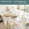 Conjuntos de roupa de cama 3 pçs verão conjunto de esteira para dormir almofada de látex impressão fácil de limpar outono legal fronha gelo sedas colchão lençóis cama de bebê 230613