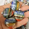 Charms 2PCS Nature Semi Precious Stone Natural Tiger Eye Red Sodalite Green Aventurine Arrivals Items