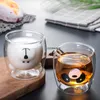 Wine Glasses Trending Creative Cute Bear Cake Towel Cartoon Double Insulation Milk Cup High Boron Glass Double-Layer