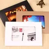 200 st 10.2x15.5x0.5cm Kraft Paper Foldbar Foto Display Box Postcard Box med Window Greeting Card Party Packaging Window Box