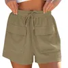 Kvinnors shorts Kvinnor Kvinnor Sport Casual Homewear Yoga Short Pants Bottoms Kvinnliga elastiska midjafickor