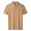 Polos masculinos de alta qualidade 100% algodão camisa POLO moda verão cabeça de tigre bordado manga curta camiseta lapela meia Paul 230614