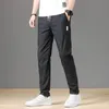 Heren Broek Lente Zomer Katoen Mode Klassieke Trekkoord Elastische Taille Jogging Dunne Stretch Casual Grijze Cargo Broek Mannelijke 230614