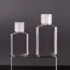 30 ml 60 ml pusta plastikowa butelka z pet z klapką przezroczystą butelkę kwadratową do makijażu płynu jednorazowego odkażającego się żel fhhdj