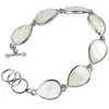 Braccialetti con ciondoli TUMBEELLUWA Braccialetto placcato in argento con conchiglia bianca per donna Braccialetto a maglie regolabili Forme assortite Gioielli di moda