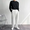 Pantaloni da uomo Privathinker Bianco Solido Abito a gamba larga Pantaloni da uomo di marca di moda casual Pantaloni larghi Abbigliamento stile coreano 230614