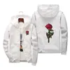 Jaquetas masculinas Asstseries Bordado flor rosa blusão Jaqueta masculina tamanho grande S-7XL Jaqueta bomber com capuz Skin Jaquetas masculinas jaqueta masculina 230613