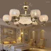 Chandeliers European Style Living Room Bronze Chandelier Candle Lamp Modern Dining Bedroom Double ZM1121