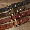 Other Fashion Accessories 3.8CM Men High Quality Genuine Leather Belt Luxury Designer Brass Pin Buckle Belts Pure Cowskin Vintage Strap Male Jeans for Man 230613