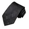 Bow Ties Klasik Black Paisley 2023 Lüks İpek Erkekler Moda Kravat Zinciri Hanky ​​Cufflink Set Hediye Düğün Hi-Tie Designer