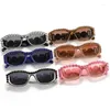 Sunglasses Fashion Square Women Trend Diamond Small Frame Sun Glasses Female Elegant Pink Polygon Eyewear UV400