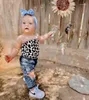 Set di abbigliamento Europa e America Baby Tube Jeans strappati Motivo leopardato Elastico in vita Street Style Cool Summer Cotton