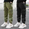 Trousers Boys Cargo Pants Winter Autumn Thick Casual Kids Sport Teenage Children Clothes for 411Year 230613