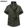 Chemises décontractées pour hommes Chemise d'été pour hommes Chemises décontractées à carreaux Pur coton Lâche Hommes Chemises Chemise militaire Hommes Plus La Taille M-5XL Camisa Masculina 230613