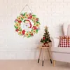 Decorative Flowers Christmas Wreath Diamond-Painting Kits Garland DIY Painting With LED Light Full Drill Crystal Diamond Art Kit For