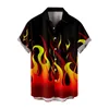 Heren Casual Shirts Mode Rode 3d Print Voor Mannen 2023 Zomer Stijl Comfortabele Korte Mouw Kleding Chemise Homme De Luxe