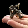 Colares com Pingente Latão Natural Cobre Sólido Elefante Animal Vintage Mascote da Sorte Chaveiro Colar Pendente Amuleto Feng Shui Jóias