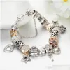 Braccialetti con ciondoli Gioielli firmati 925 Bracciale Sier Bead Fit Pandora placcato a forma di cuore e perline a scorrimento chiave Charms stile europeo Bea Dhqt6