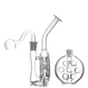 Wholesale Newest 7 holes perc water Ash catcher bong Percolator Glass tobacco dab rig Bongs with 14mm male smoking oil burner or dry herb bowl