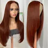 40 inch 250% Density Bone Straight 13x6 Frontal Wigs Human Hair Brown HD Lace Frontal Wig Brazilian Wigs