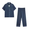 Mannen Nachtkleding Merk Top Kwaliteit 60S Lyocell Satijn Zijden Pyjama Set Voor Mannen Zomer Luxe Korte Mouwen broek Pijamas Mannelijke Thuis Kleding