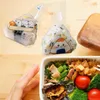 Dinnerware Sets 50 Pcs Bulk Paper Bags Triangle Rice Ball Packaging Onigiri Decoration Wrapper Suite 19x15CM Transparent Plastic Wrappers