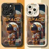 Capas de telefone de chamada de céu estrelado pintadas para astronauta de viagem espacial Estojo macio TPU com sensação de pele Capa traseira protetora anti-queda IMD para iPhone 14 Pro Max 13 12 11