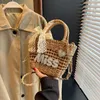 New 2023 Summer Daily Matching Western Grass Woven Bags Handbags Advanced Shoulder Bag Beach Bag 230614