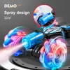 ElectricRC Car 4WD RC Stunt Car 2.4G Radio Gest Induction Music Light Stunt Spray Remote Control Car 1 24 Off-Road Watch Boy Boy Toys 230613