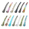 Smoking pipes Long glow in the dark silicone pipe with Metal bowl Mini hand pipes bubbler silicone Patterned water bongs dab rig