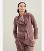 Vestes de créateurs pour femmes brunello Spring en daim mode rose à manches longues manteau veste décontractée