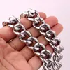 Chains Strong Heavy Stainless Steel Silver Color Cuban Curb Chain Fashion Jewelry Mens Unisexs Necklace Or Bracelet 7-40inch Xmas Gift