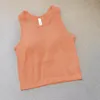 Yoga Racerback Sport Fi Crop Tops Built in Bra Yoga Running Gym Sleevel Ebb Vest Solid Quick Dry Tank Sports Tops LL Yoga Outfit